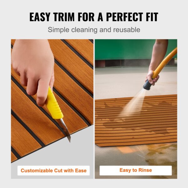 00b71c57-c95b-4e59-b24c-3241b70e422a.jpg Boat Flooring, EVA Foam Boat Decking 94.5" X 46", Non-Slip Self-Adhesive Flooring, 29.9 Sq.ft Marine Carpet For Boats, Yacht, Pontoon, Kayak Decking