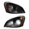 For 2008-2017 Freightliner Cascadia Black Headlights Headlamps Left,Right