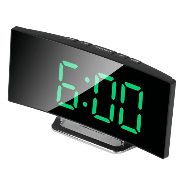 588596979 Fashion Curved Screen Clock Electronic Clock Large Screen LED Mirror Clock Silent Alarm Clock