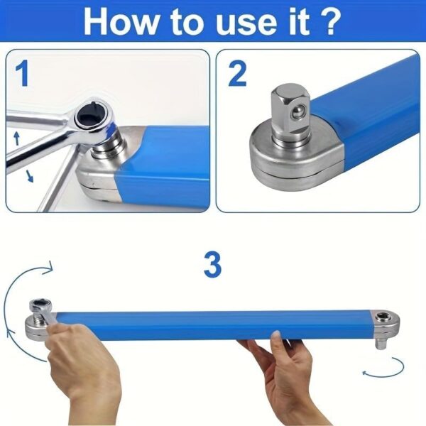 Extension Socket Wrench Set - Offset Impact Tool, Equipped With A Multi-functional Adapter - Durable Maintenance Tool For Automotive Repair