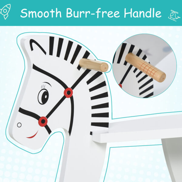 052064ff-db3c-4132-805d-ca3ecb75460a.jpg Wooden Rocking Horse Toddler Baby Ride-on Toys for Kids 1-3 Years with Classic Design & Wood Safety Bar, White