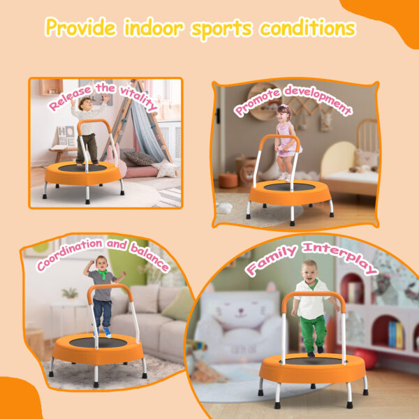 06f4a814-d01b-46e0-8798-f98139e50e33.jpg 28inch Toddler Trampoline For Kids 1 Year Plus With Handle, Baby Gifts For Boys And Girls, Indoor And Outdoor