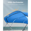 4 Bow Bimini Top Replacement Cover, 8 Ft Long Durable 600D Marine Grade Waterproof Sun Shade Boat Canopy With Storage Boot, Easy Install Zipper Sleeve Awning, 96L X 97-103