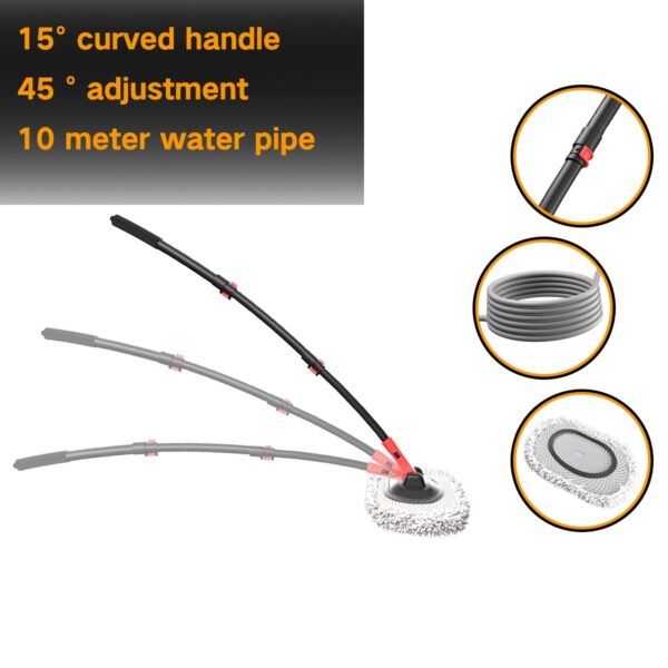 091d59de-7498-43ed-bfb3-06bc63310036.jpg Portable 41-inch Automatic Water Car Wash Mop For Home And Outdoor Use, Featuring A Soft Brush Head To Prevent Scratches, Includes A 10-meter Hose That Connects To A Water Faucet, Suitable For Cleanin