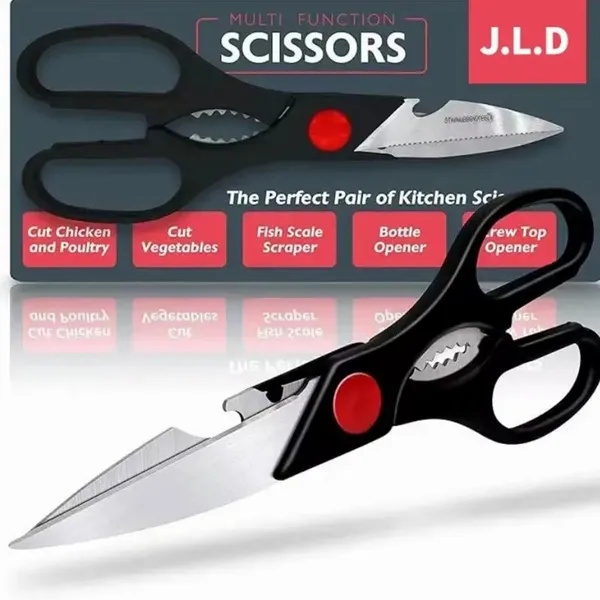 Food Scissors, Sharp Scissors With Nutcrackers, Bottle Opener, Can Opener, Vegetable Cutting Scissors, Chopping Scissors, Multi-Purpose Utensil Gadgets - USPS Shipping, Pickup Supported