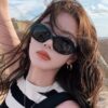 Polarized sunglasses fashionable cat eye frame sunglasses women's driving sun protection sunglasses