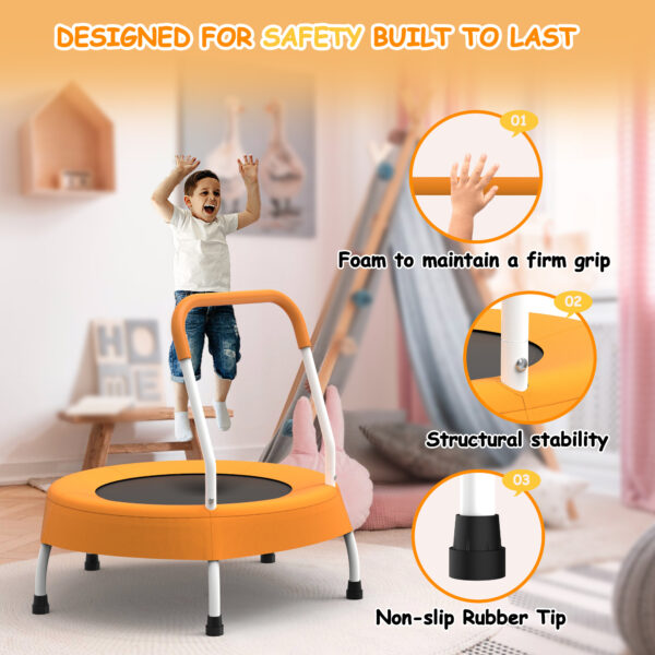0a5133eb-678a-47f7-a2f4-e6d86bf3115e.jpg 28inch Toddler Trampoline For Kids 1 Year Plus With Handle, Baby Gifts For Boys And Girls, Indoor And Outdoor