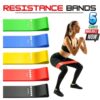 Resistance Bands Loop Set Of 5 Exercise Strength Workout Fitness Yoga Booty Band Training