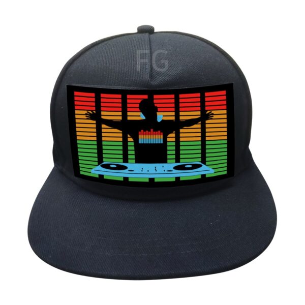 588775309 Custom Trucker Sound Activated LED Hat Flashing Light Up Party Hats Voice Activated EL Panel Cap