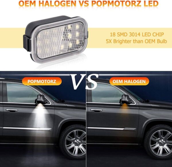 11c48268-c8ef-40e4-815f-268f8a835f0f.jpg 2X LED Side Mirror Puddle Lights For 07-14 Yukon Sierra Tahoe Avalanche Escalade