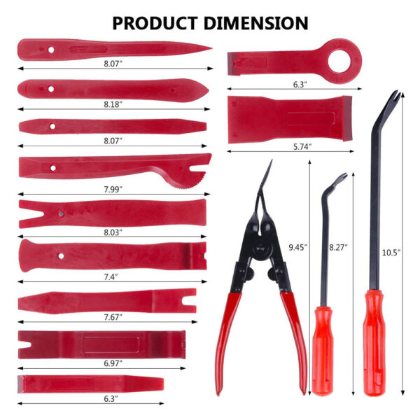 12919f0b-d3f2-40c8-a135-a4628dce853a.jpg 19pcs Auto Trim Removal Kits,Car Panel Removal Tool Car Interior Trim Kit Auto Clip Pliers Fastener Remover Pry Tool Set For Automotive Radio Stereo Dash