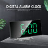 588596980 Fashion Curved Screen Clock Electronic Clock Large Screen LED Mirror Clock Silent Alarm Clock