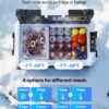 Car Refrigerator, DC 12/24V AC100-240V Compressor Electric Cooler,  -4°F To 68°F Truck Refrigerator With APP Control, Wheels & Dual Zone, 58 QT Cars Cooler For RVs, Boats, Camping, Fishing