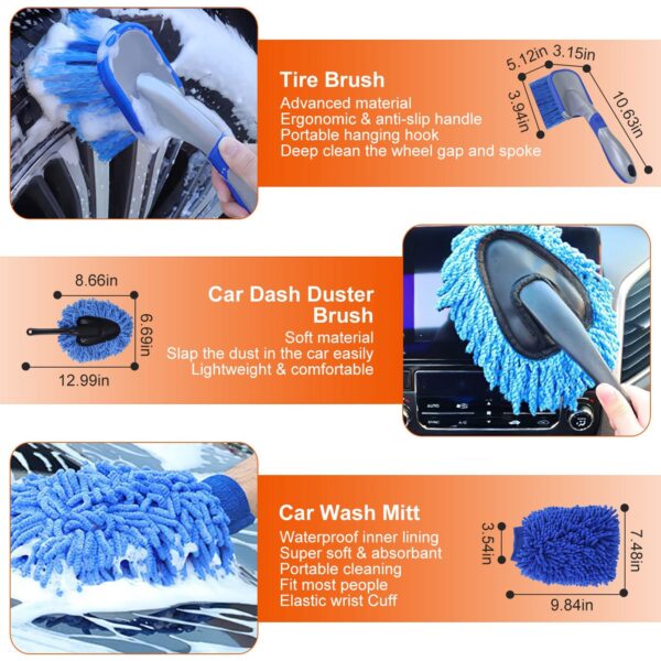 13f1e256-d6ad-45e5-b457-8ee903084816.jpg 26Pcs Car Detailing Brush Kit Exterior Interior Car Cleaning Set Drill Brush Set Car Buffing Sponge Pads Kit For Cleaning Automobile Interior Exterior Wheels Dashboard