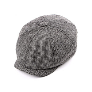 588771966 Newsboy Cap Beret Hat Men Women Hat Tweed Gatsby Octagonal Black White Herringbone Vintage Ivy Hats