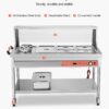 5 Pans + 2 Pots Commercial Food Warmer Steam Table With Undershelf Shield