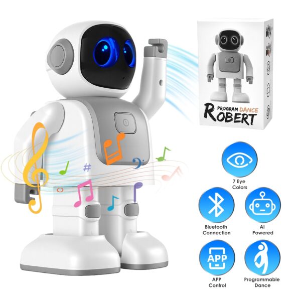 165f31ba-832d-4694-af5d-8b2fa9986230.jpg AI Dancing Robot Toy Smart Interactive Learning & Entertainment Robot For Kids With Bluetooth Music Programmable Moves Voice Assistant