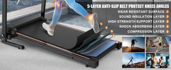 Home Use Foldable Portable 2.5HP Heavy-duty APP Controlled Fitness Walking Machine