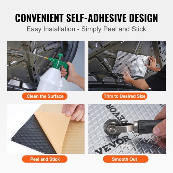 Car Sound Deadening Mat, 80 Mil 36 Sqft Car Sound Dampening Material, Butyl Automotive Sound Deadener, Noise Insulation And Vibration Dampening Material For Car