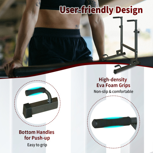 Power Tower Dip Station Adjustable Height Heavy Duty Multi-Function Fitness Training Equipment