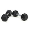 1879719337909293056.jpg 15LB 2 HDRS Rubber Coated Solid Cast Iron Dumbbells, Not Shipped On Weekends