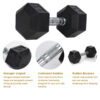 1879719346834771968.jpg 15LB 2 HDRS Rubber Coated Solid Cast Iron Dumbbells, Not Shipped On Weekends