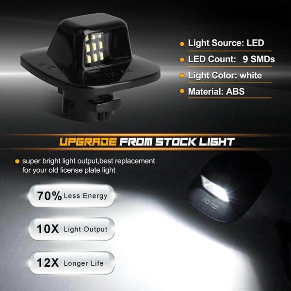 Rear LED License Plate Light Tag Lamp Assembly For Chevy GMC K1500 K2500 K3500