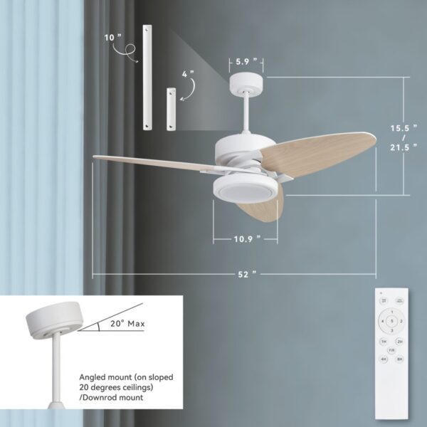 1884ad0e-a58a-4900-b480-c7731aa5d1b6.jpg Light Pro 52 In. LED Indoor White Smart Ceiling Fan With Remote Control