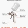 LVLP Air Spray Gun, Gravity Feed Paint Sprayer Gun With 3 Nozzles (1.3/1.4/1.7mm), 600ml Capacity Automotive Paint Sprayer With Air Regulator For Furniture, Car Painting, Home Improvement