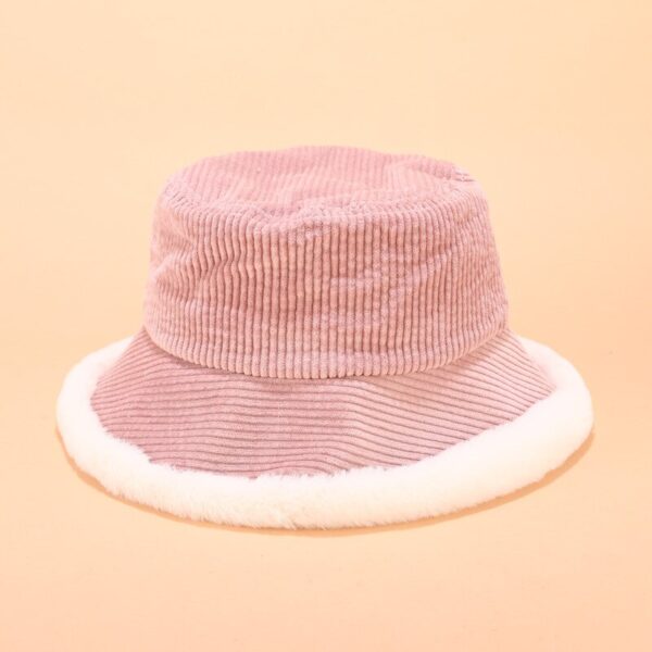 Autumn Winter Bucket Hats Women Corduroy Panama Hat Thick  Warm Plush Fisherman Cap For Girl crimping Basin Hat kapelusz