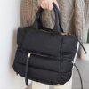 New Winter Space Cotton Handbag Women Casual Totes Bag Down Feather Padded Lady Shoulder Bag Sac A Mian Crossbody Bag