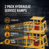 Auto Car Truck Service Ramps Lifts With Pedal, Garage Car Lift Hydraulic Ramps With Max. Lifting Force 5 Ton, Automotive Hydraulic Lift Repair Frame Lift 2 Pack Yellow Color