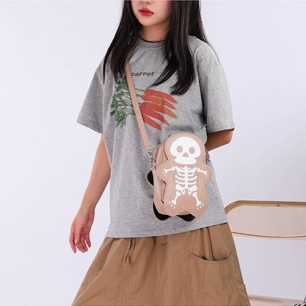 Halloween Skull Shoulder Bag Y2K Fashion Funny Cute Messenger Crossbody Bags Women Small Phone Bag