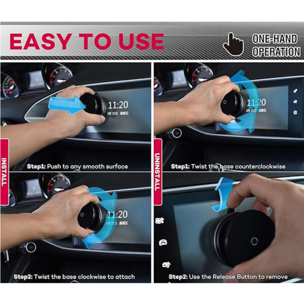 1e655b05-7d06-4f2d-a773-74bb97b917c0.jpg Car Phone Holder, Upgraded 360Adjustable Vacuum Suction 20X Magnets