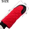 1 Pair Red Cotton Silicone Long Oven Mitts Non-Slip Heat Resistant Kitchen Gloves For Baking Cooking And Handling Hot Pots Pans