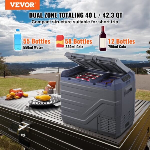 1eca2c1b-4a36-421b-865f-6e9d836ecb34.jpg Portable Car Refrigerator Freezer Compressor 40 L Dual Zone For Car Home