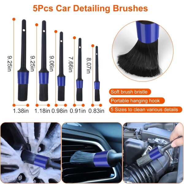 234fb76a-7005-4d3c-b8f0-4c07c9ead4cc.jpg 26Pcs Car Detailing Brush Kit Exterior Interior Car Cleaning Set Drill Brush Set Car Buffing Sponge Pads Kit For Cleaning Automobile Interior Exterior Wheels Dashboard