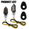 2X Mini Motorcycle LED Turn Signals Blinker Light Indicator Amber Lamp Universal