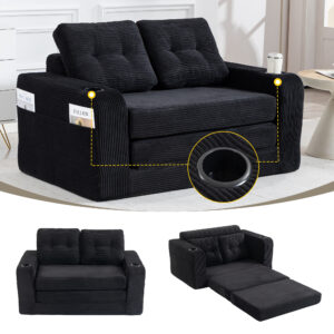 24570a32-298e-4a2b-8cd1-f13b0aec36ef.jpg Convertible Sofa Bed,Expandable Double Sofa Bed, 2 In 1 Convertible Sofa Bed, Fold Out Floor Couch With Pillows For Living Room Bedroom Lounge