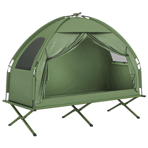 Camping Tent Cot, Single Person Folding Cot Combo, Off-Ground Tent, Covered Outdoor Bed with Carry Bag for Hiking, Camping