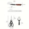 6 PCS Kitchen Knife Sets, Steel Kitchen Knives Set Tools Forged Kitchen Knife Scissors Ceramic Peeler Chef Slicer Knife Gift Case