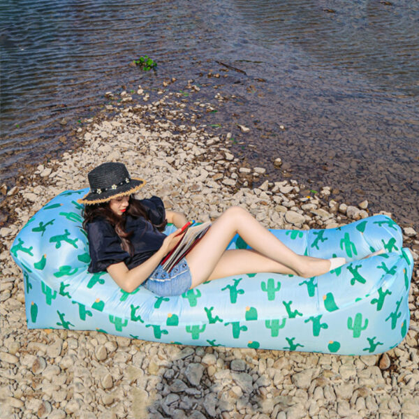 270512bd-d3c2-4ee1-8b97-9cd0bc12ece2.jpg Inflatable Lounger Portable Foldable Polyester Fiber Comfortable Good Load Bearing Capacity Outdoor Air Chair For Hiking Picnic Music Festival Pillow Cacti 180x80cm / 70.9x31.5in