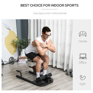 276a9f75-555d-4399-95e3-7a2cddd12db6.jpg Soozier 3-in-1 Padded Push Up Sit Up Deep Sissy Squat Machine Home Gym Fitness Equipment, Black