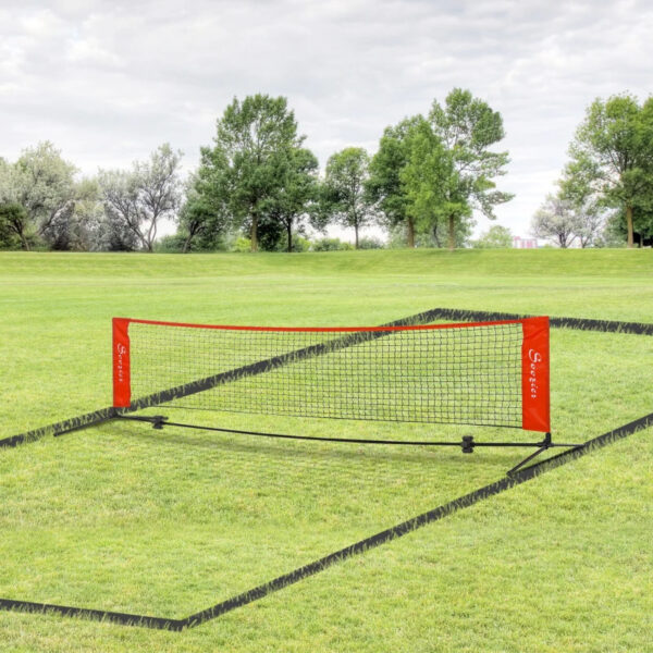 28ebb553-8e14-4120-b49c-f2cfffc7b153.jpg 10ft Portable Soccer Tennis Pickleball Badminton Mini Tennis Net W Sideline For Training With Included Storage Bag, Red