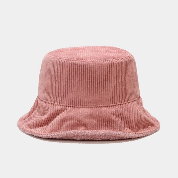 New Women Plus Plush Corduroy Bucket Hat Female Solid Winter Solid Streetwear Warmer Folding Big Wide Visor Vintage Flat Hats