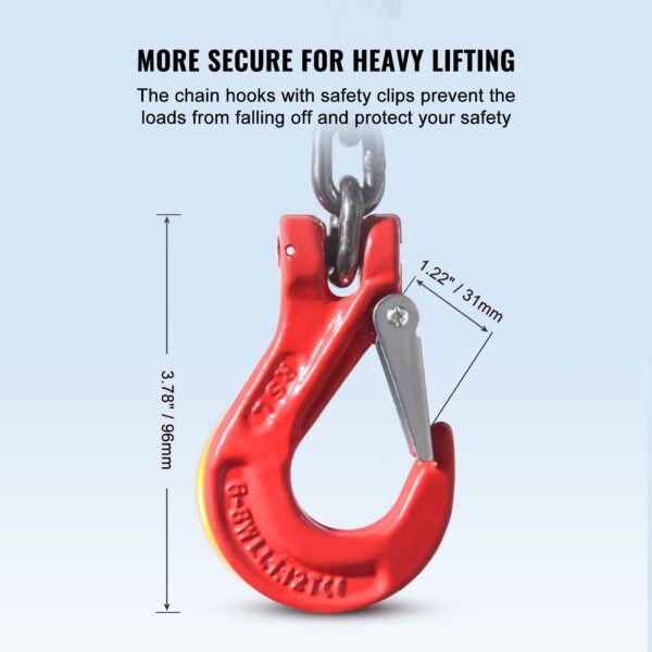 Chain Sling 4 Legs G80 Lifting Chain With Grab Hooks 6600 Lbs