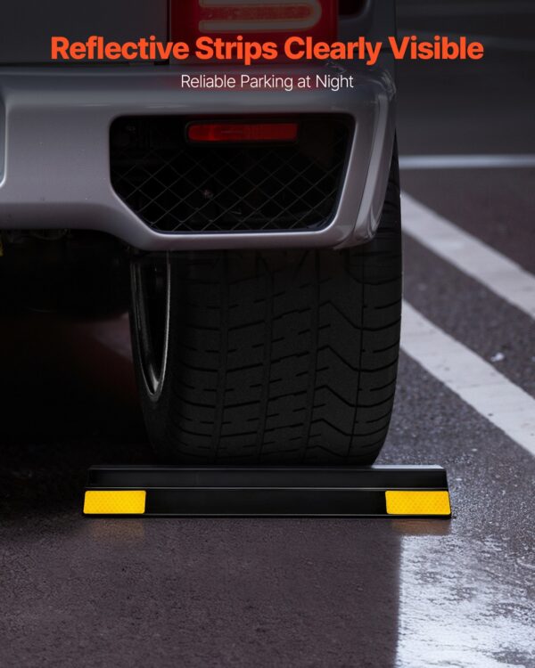2c60e6da-5b78-4759-9fbb-ffb494cf55be.jpg Parking Stopper, 16 Inch 2 Pcs Heavy Duty Parking Aid For Garage, PP Curb Garage Floor Stopper With Reflective Strips, Vehicles Gadgets For Cars Vans Trucks Tire Wheel Guide Block Stops Bumpers