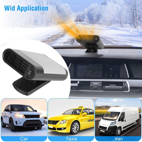 24V 200W Or 12V 150W Portable Car Heater Heating Fan 2 In 1 Defroster Defogger Demister Windshield Heater Automotive Cooling Fan With 360 Degree Rotating Base
