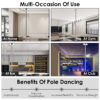 1Pc Stripper Dance Pole 45mm Spinning Static Dancing Pole With 88-108.1in Adjustable Height 551LBS Weight Capacity For Fitness Exercise Party Home Club Gym