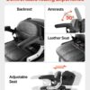 Heavy Duty 3-Wheel Mobility Scooters For Seniors & Adults, 500lbs Capacity, 21.5 Miles 3-Speed Long Range, 1000W All Terrain Electric Recreational Scooter Wheelchair, 20° Max Climbing Capacity